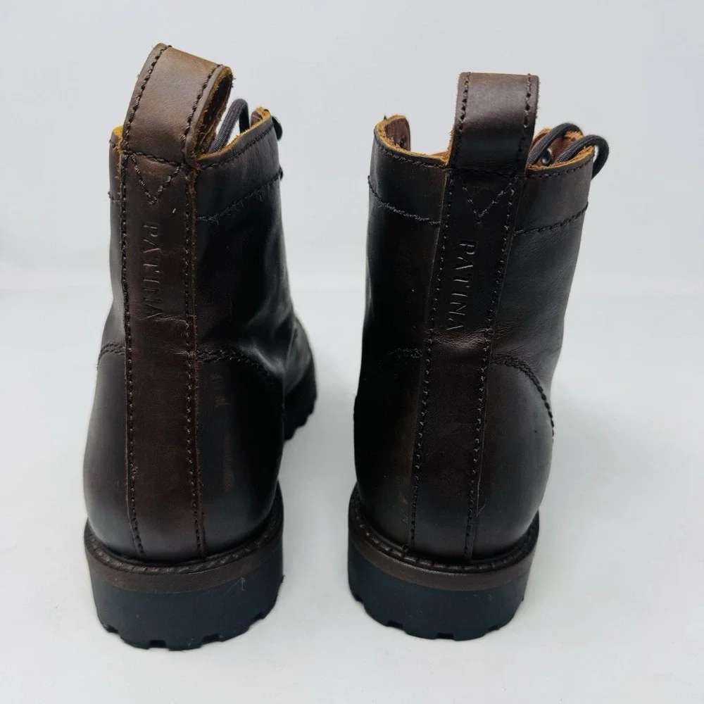 Patina Brown Leather Lace Up Boots | Made in Mexico Men's‎ Size 7/40 NWOB